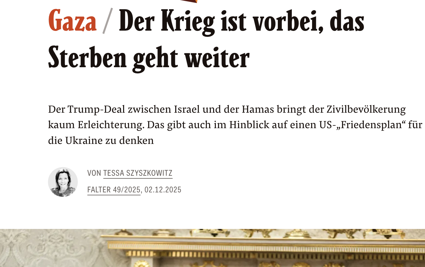 Gaza: Der Krieg ist vorbei, das Sterben geht weiter
